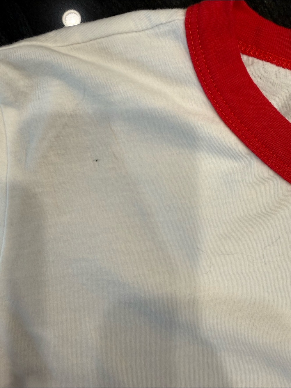 Anthropologie White Tee with Red Star Graphic and Red Ringer Neck - Picture 7 of 7